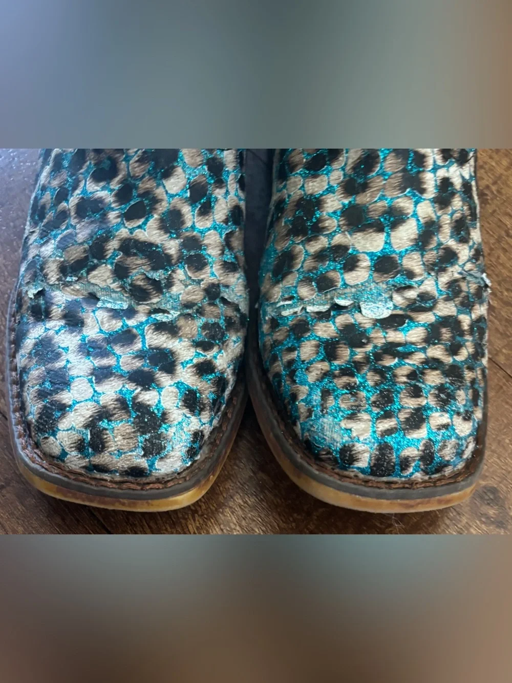 Roper Glitter Leopard western boots little kids youth gir size 13 cowboy cowgirl